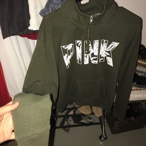 PINK zip up pull over